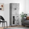 vidaXL Buffet haut Gris b&eacute;ton 69,5x34x180 cm Bois d'ing&eacute;nierie