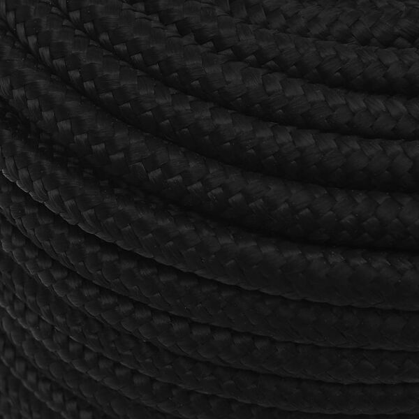vidaXL Corde de travail Noir 12 mm 50 m Polyester