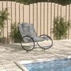 vidaXL Chaise longue avec oreiller acier et textil&egrave;ne gris