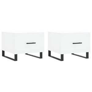 vidaXL Tables basses 2 pcs blanc 50x50x40 cm bois d'ing&eacute;nierie