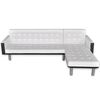 vidaXL Canap&eacute;-lit en L en cuir synth&eacute;tique blanc et noir