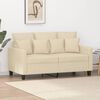vidaXL Canap&eacute; &agrave; 2 places Cr&egrave;me 120 cm Tissu
