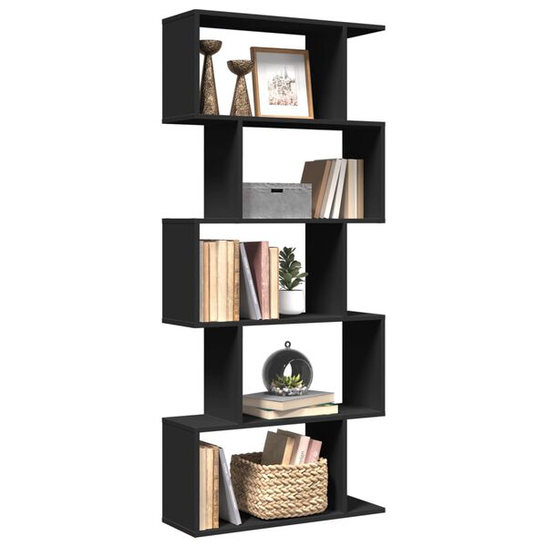 vidaXL &Eacute;tag&egrave;re s&eacute;paratrice de pi&egrave;ce &agrave; 5 niveaux noir 70x24x161 cm