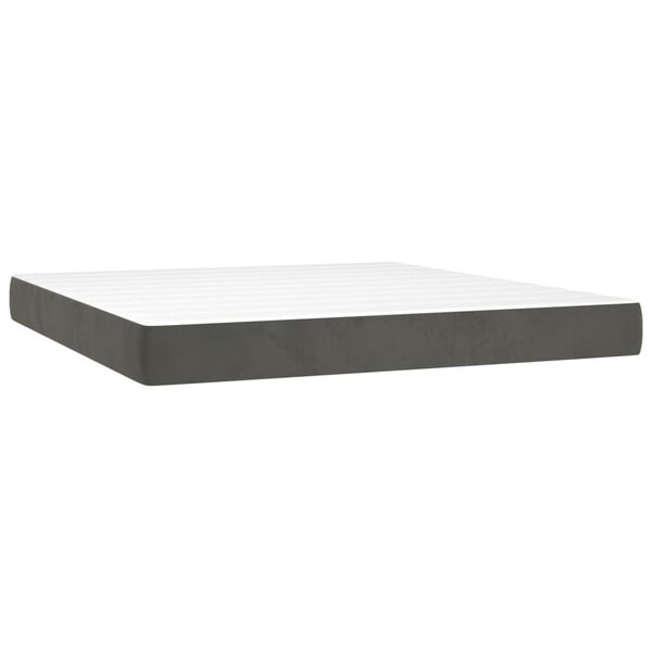 vidaXL Matelas de lit à ressorts ensachés Gris foncé 180x200x20 cm