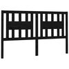 vidaXL T&ecirc;te de lit Noir 146x4x100 cm Bois massif de pin