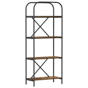 vidaXL &Eacute;tag&egrave;re 4 niveaux 60 x 30 x 146 cm Bois d'ing&eacute;nierie Ch&ecirc;ne fum&eacute;