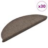 vidaXL Tapis d'escalier autocollants 30 pi&egrave;ces 56 x 17 x 3 cm Beige Demi-rond