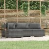 vidaXL Salon de jardin 4 pcs avec coussins Gris Résine tressée