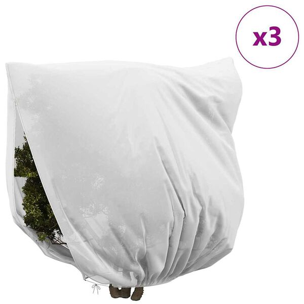 vidaXL Couvercles de Fleece de Protection Anti-Gel pour Plantes 3 pcs