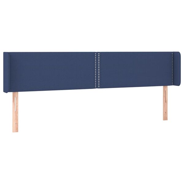 vidaXL T&ecirc;te de lit &agrave; LED Bleu 183x16x78/88 cm Tissu