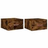 vidaXL Tables de chevet murales 2 pcs ch&ecirc;ne fum&eacute; 35x35x20 cm