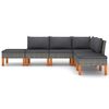 vidaXL Salon de jardin 6 pcs avec coussins R&eacute;sine tress&eacute;e Gris