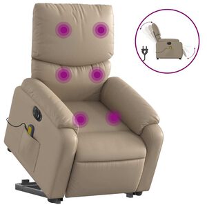 vidaXL Fauteuil inclinable de massage &eacute;lectrique cappuccino similicuir