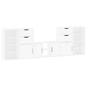 vidaXL Meubles TV 5 pcs avec rangement ODDA blanc bois de pin massif