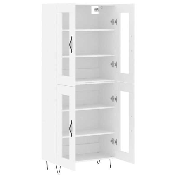 vidaXL Buffet haut Blanc 69,5x34x180 cm Bois d'ing&eacute;nierie
