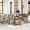 vidaXL Ensemble de canap&eacute; de jardin 9 pcs Beige et Gris clair
