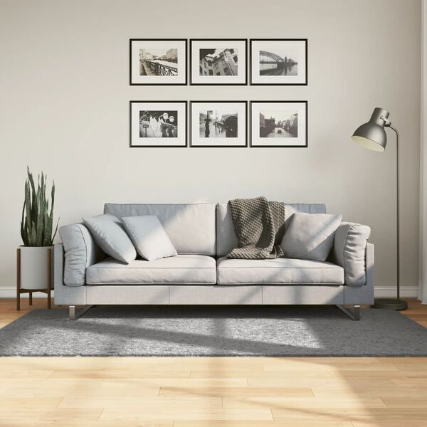 vidaXL Tapis shaggy PAMPLONA poils longs moderne gris 100x200 cm