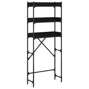 vidaXL Étagère pour machine à laver Chêne noir 67 x 25 x 163 cm