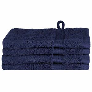 vidaXL Serviette Invit&eacute; SOLUND 4 pc Bleu marine 15 x 21 cm 550 gsm
