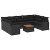 vidaXL Salon de jardin 10 pcs avec coussins noir r&eacute;sine tress&eacute;e
