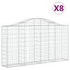 vidaXL Paniers &agrave; gabions arqu&eacute;s 8 pcs 200x30x100/120 cm Fer galvanis&eacute;