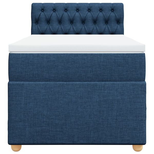 vidaXL Sommier &agrave; lattes de lit avec matelas Bleu 90x190 cm Tissu