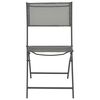 vidaXL Chaises de jardin pliables lot de 4 Gris Acier et textil&egrave;ne