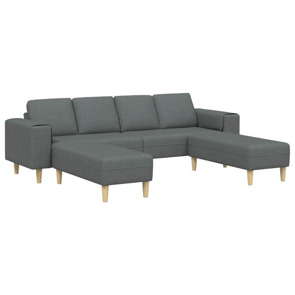 vidaXL Canap&eacute; de salon 3 pcs Gris fonc&eacute; Polyester
