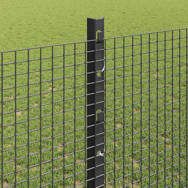 vidaXL Cl&ocirc;ture avec poteau Gris 1,2 x 10 m Acier et PVC
