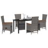vidaXL Ensemble de salle &agrave; manger pour jardin 5 pcs Gris polyrotin