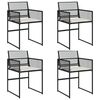 vidaXL Chaises de jardin lot de 4 avec coussins noir r&eacute;sine tress&eacute;e