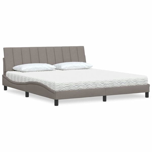 vidaXL Lit avec matelas Hanko taupe 180x200 cm tissu
