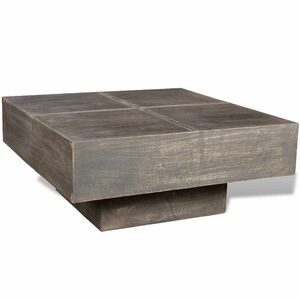 vidaXL Table basse carr&eacute;e Marron fonc&eacute; Bois massif de manguier