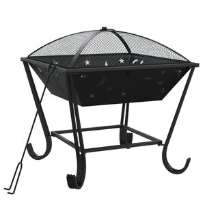 vidaXL Foyer avec tisonnier 50 cm XXL acier