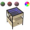 vidaXL Table basse avec LED Infinity ch&ecirc;ne sonoma 40x40x51 cm