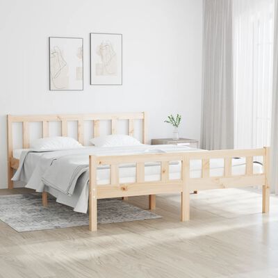 vidaXL Cadre de lit sans matelas bois massif 140x200 cm