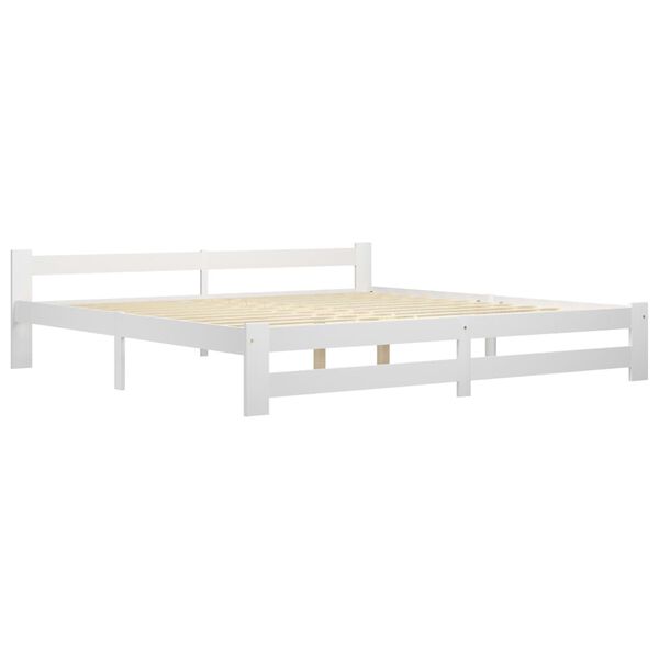 vidaXL Cadre de lit sans matelas blanc bois massif de pin 200x200 cm