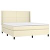 vidaXL Sommier &agrave; lattes de lit matelas LED Cr&egrave;me 180x200 cm Similicuir