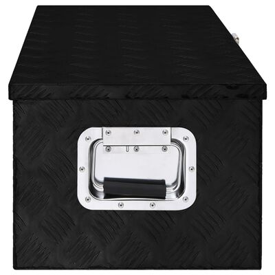 vidaXL Boîte de rangement Noir 80x39x30 cm Aluminium