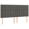 vidaXL T&ecirc;te de lit Gris fonc&eacute; 180 x 5 x 118/128 cm Velours