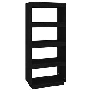 vidaXL Biblioth&egrave;que/S&eacute;parateur de pi&egrave;ce Noir 60x35x135 cm Pin massif