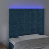 vidaXL T&ecirc;te de lit &agrave; LED Bleu fonc&eacute; 100x5x118/128 cm Velours