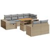 vidaXL Salon de jardin 11 pcs avec coussins beige r&eacute;sine tress&eacute;e