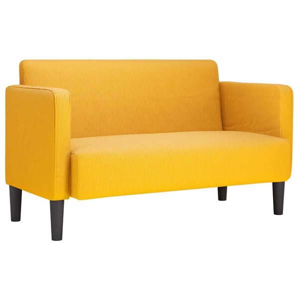 vidaXL Canapé causeuse jaune clair 109 cm tissu velours côtelé