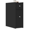 vidaXL Armoire de salle de bain &eacute;troite avec roulettes noir