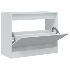 vidaXL Armoire &agrave; chaussures blanc 80x34x63 cm bois d'ing&eacute;nierie
