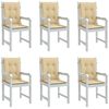 vidaXL Coussins de chaise &agrave; dossier bas lot de 6 beige m&eacute;lang&eacute; tissu