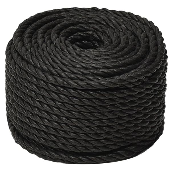 vidaXL Corde de travail Noir 16 mm 25 m polypropyl&egrave;ne