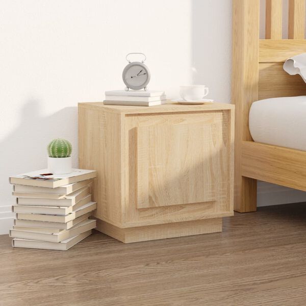 vidaXL Tables de chevet 2pcs ch&ecirc;ne sonoma 44x35x45cm bois d'ing&eacute;nierie