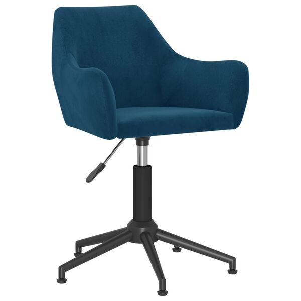 vidaXL Chaises pivotantes &agrave; manger lot de 2 bleu velours